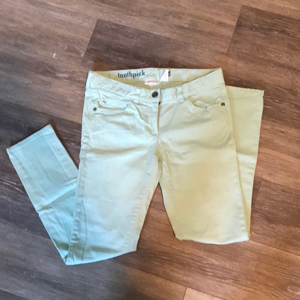 J.Crew crewcuts mint toothpick jeans size 14